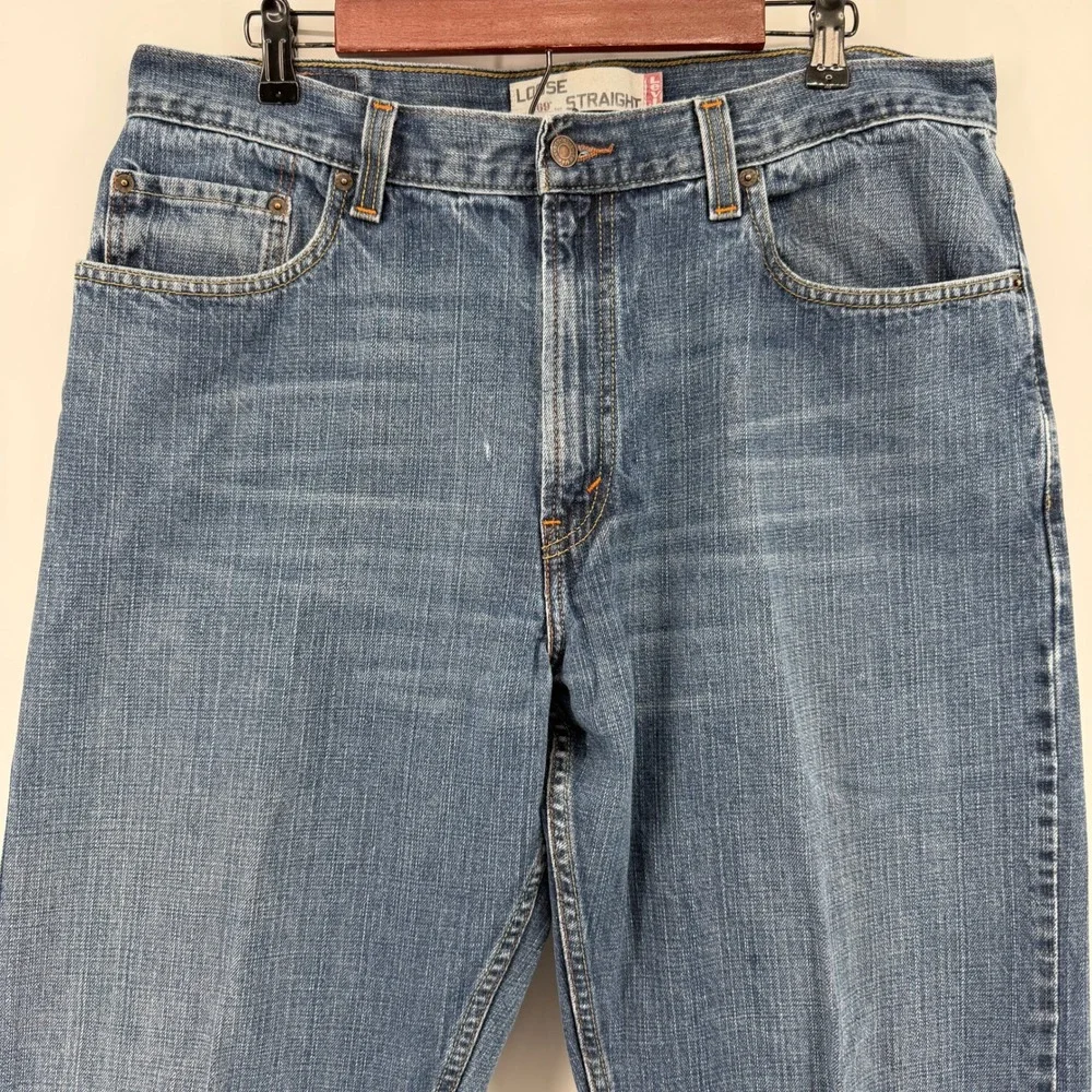 Levis 569 Loose Straight Jeans Mens 36x32 Blue Baggy Relaxed Fit Denim Pants Y2K
